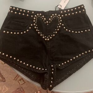 NASTY GAL STUDDED HEART SHORTS SZ 6